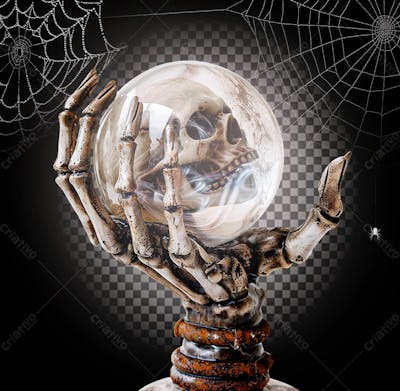 Mão De Esqueleto Para Halloween Isolado Sobre Um Fundo Transparente