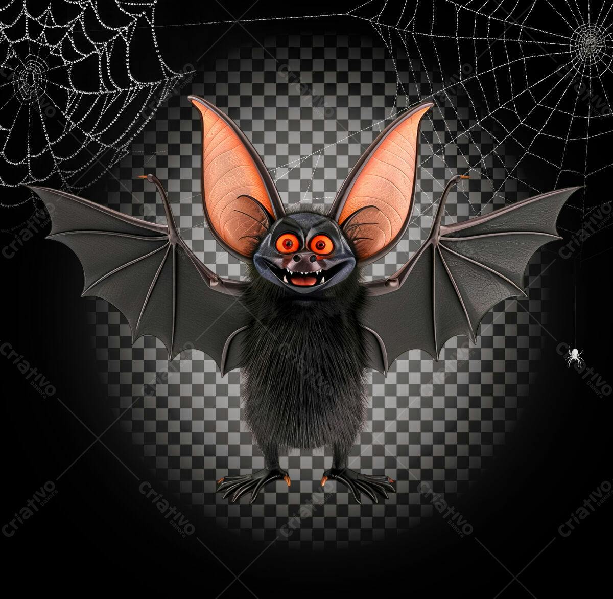 Imagem Morcego Cartoon Halloween PSD Editável