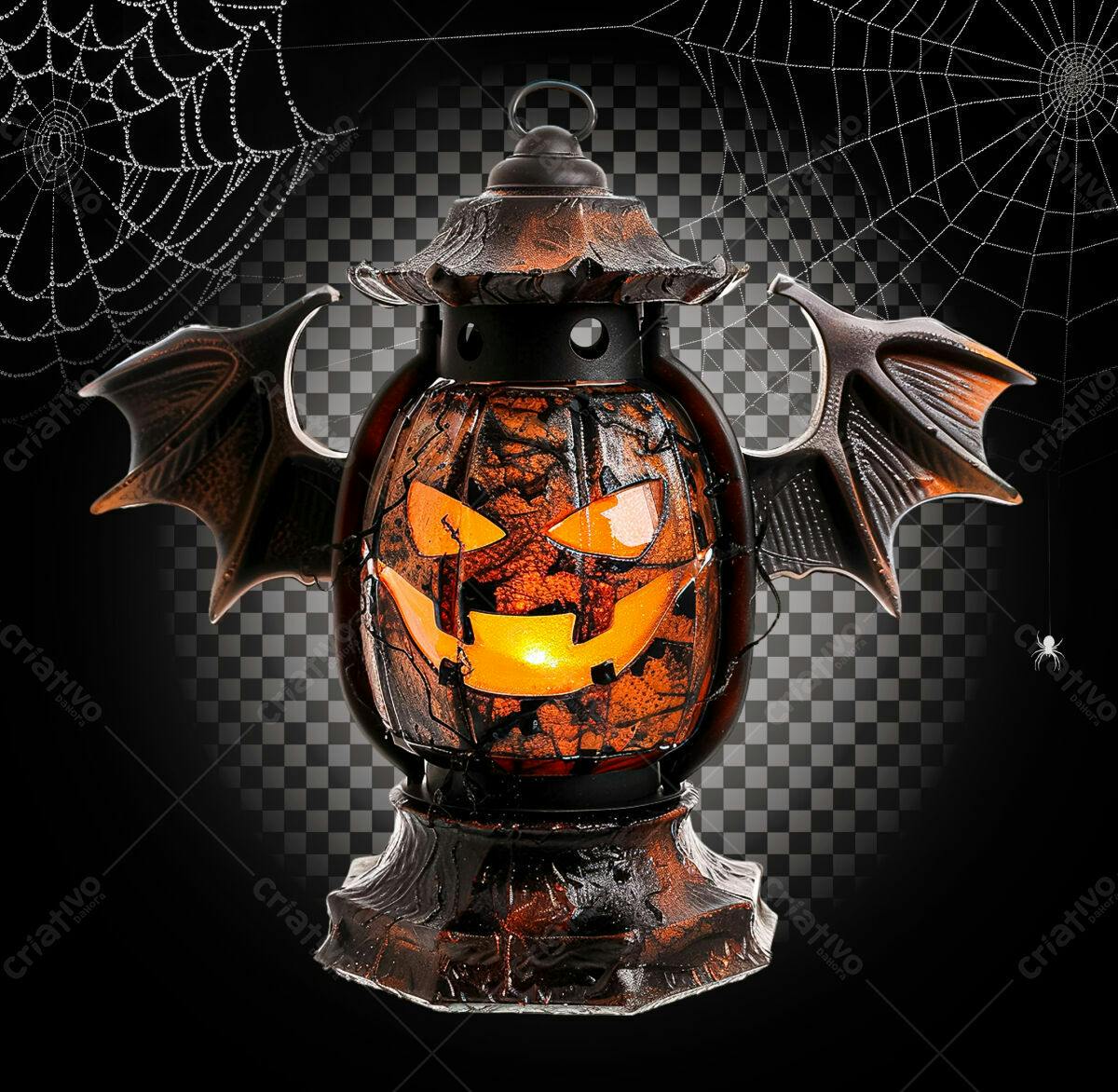 Lanterna Abóbora Halloween PSD Editável