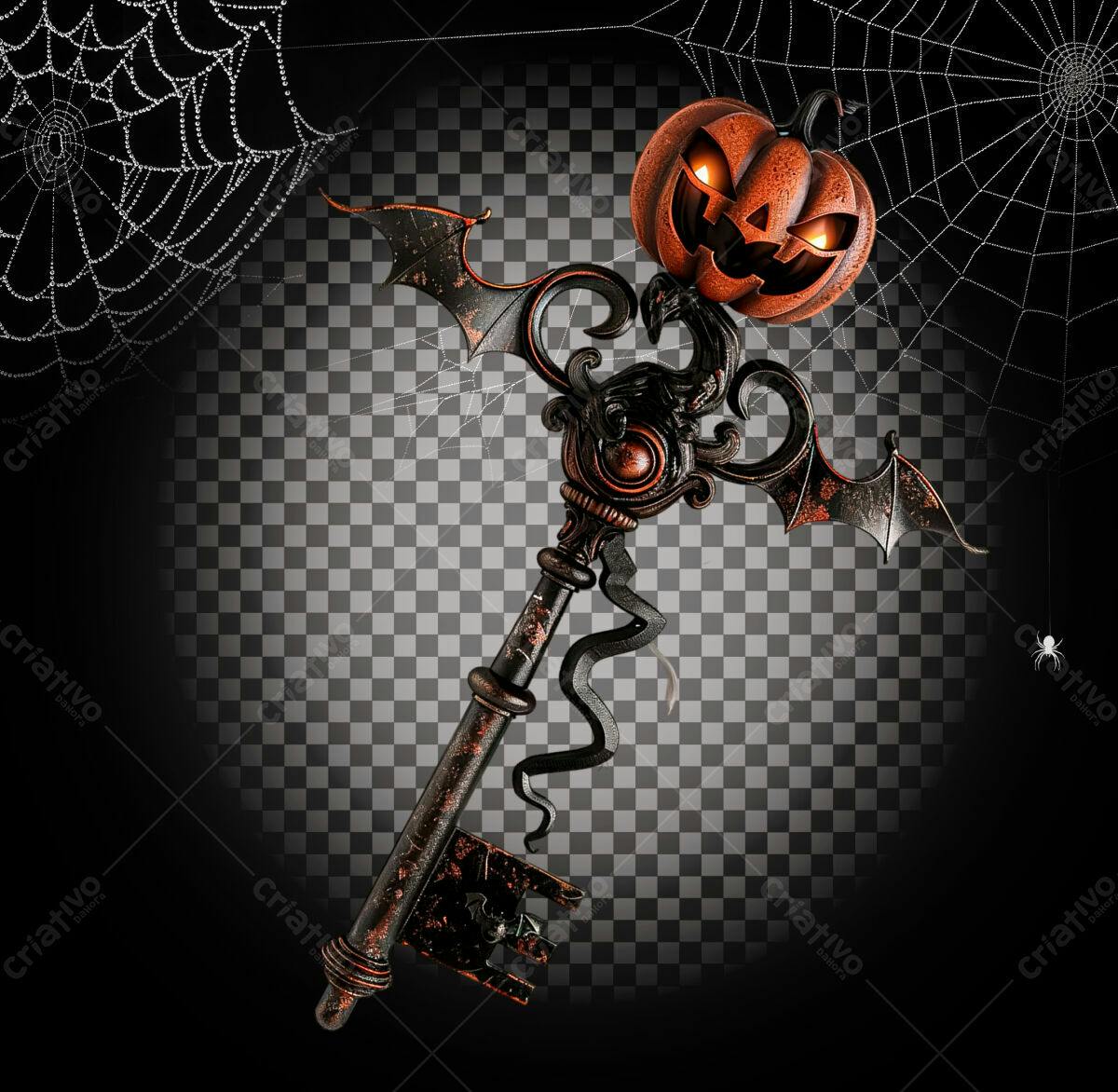 Chave Mística de Halloween PSD Editável