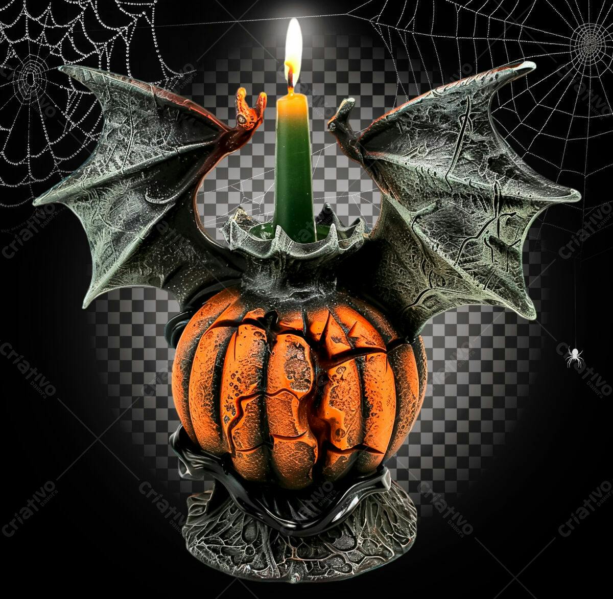 Castiçal Abóbora Halloween PSD Editável