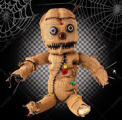 Boneco De Voodoo Para Halloween Isolado Sobre Um Fundo Transparente