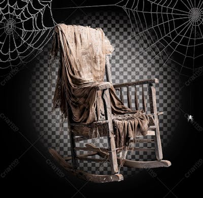 Cadeira Assombrada Para Halloween Isolado Sobre Um Fundo Transparente