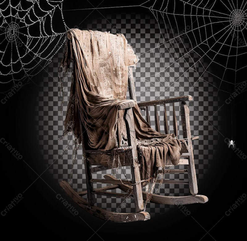 Cadeira Assombrada Para Halloween Isolado Sobre Um Fundo Transparente