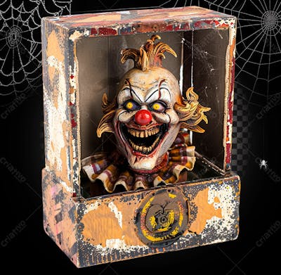 Caixa De Música Assombrada Para Halloween Isolado Sobre Um Fundo Transparente