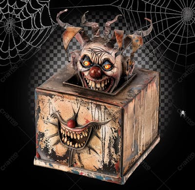 Caixa De Música Assombrada Para Halloween Isolado Sobre Um Fundo Transparente