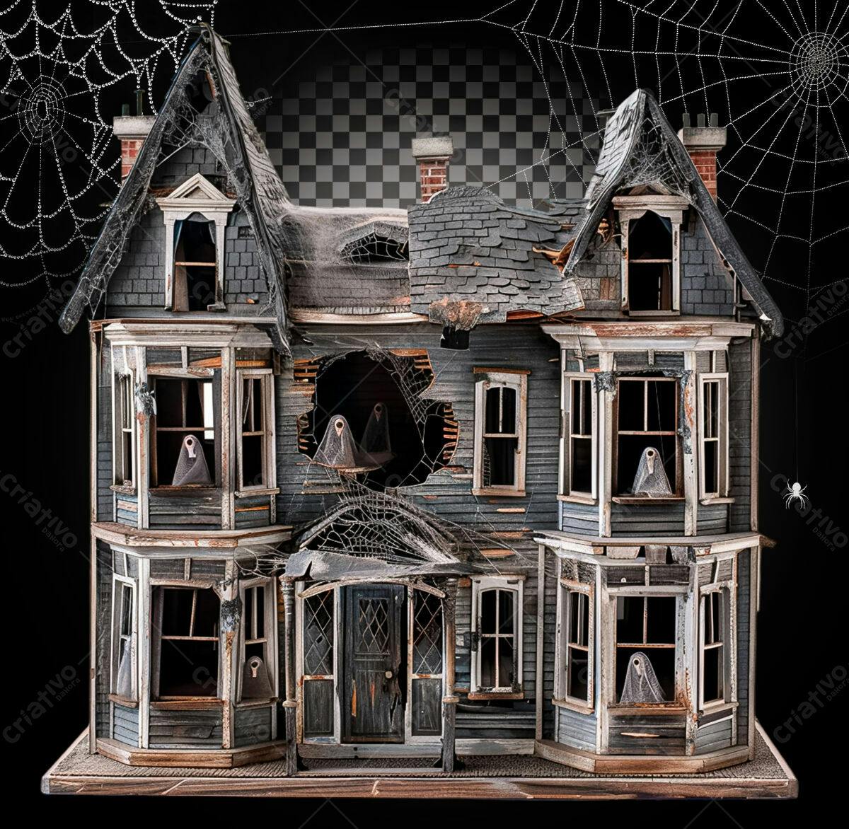 Casa Assombrada para Halloween PSD Editável