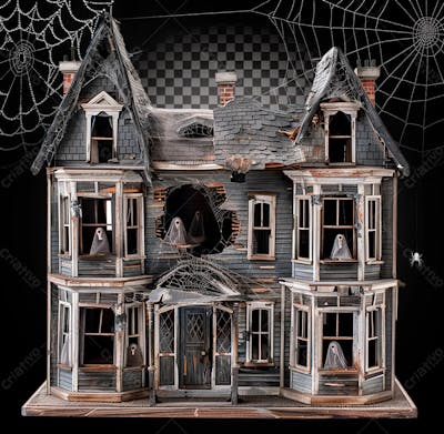 Casa Amaldiçoada Para Halloween Isolado Sobre Um Fundo Transparente