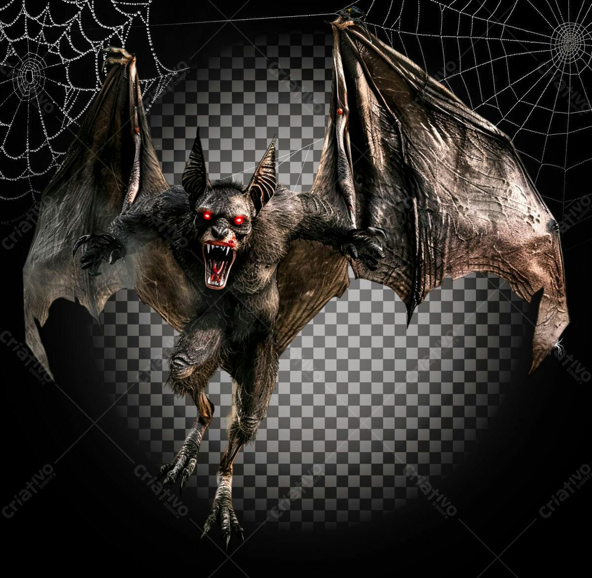 Imagem Morcego Halloween PSD Editável