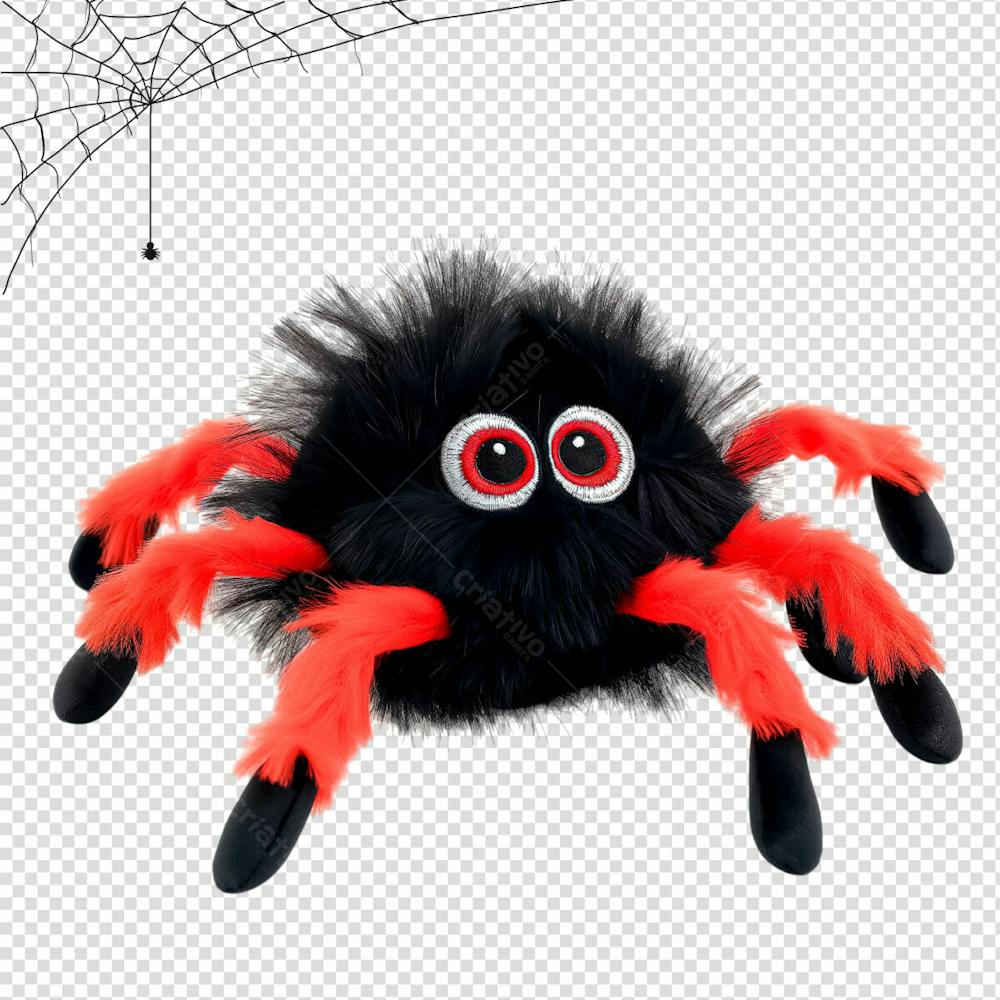 Aranha De Pelúcia Para Halloween Isolado Sobre Um Fundo Transparente