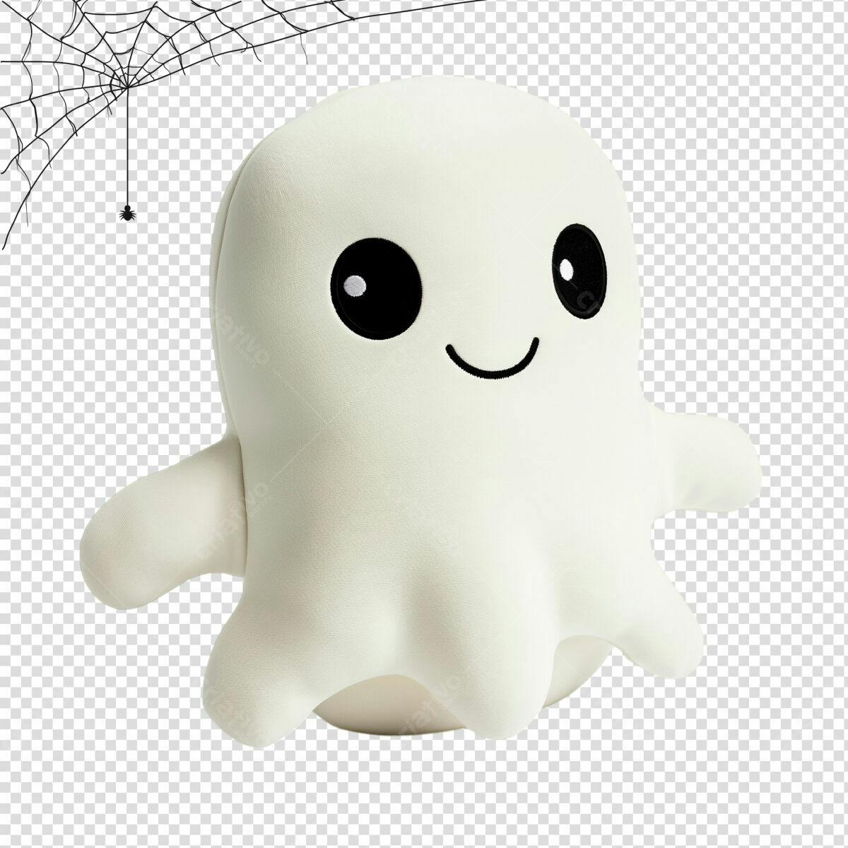 Ilustração Fantasminha Kawaii para Dia das Bruxas PSD Editável
