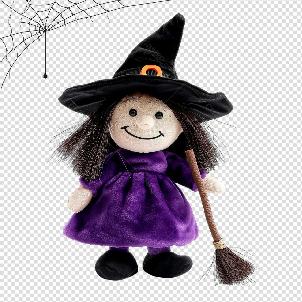 Ilustração Bruxinha Halloween PSD Editável