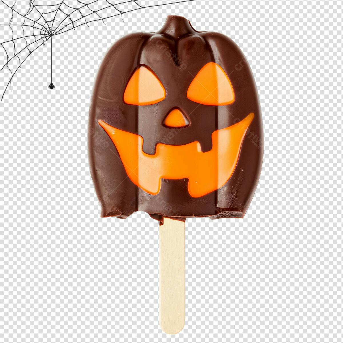 Picolé Abóbora Halloween PSD Editável