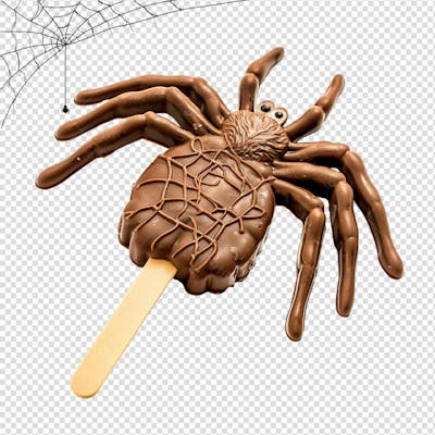 Doce De Chocolate Formato Aranha Para Halloween Isolado Em Um Fundo Transparente