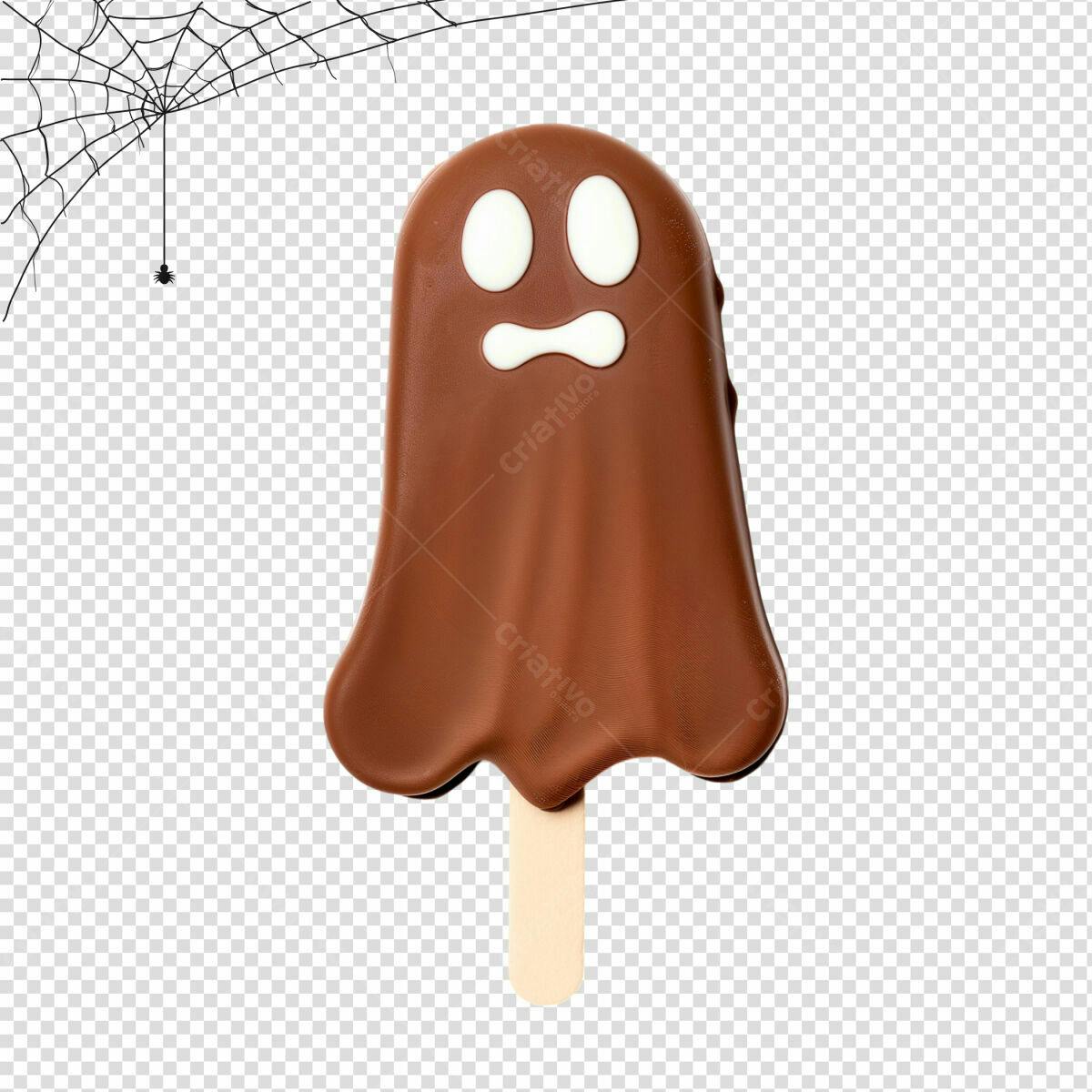 Picolé Fantasma Halloween PSD Editável