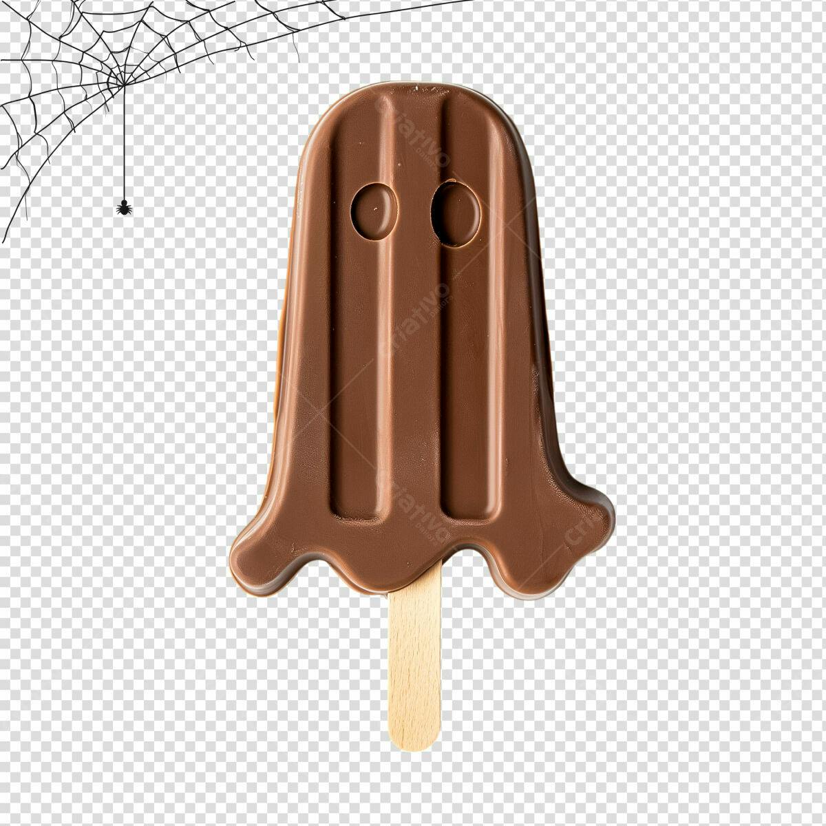 Picolé Fantasma para o Halloween PSD Editável