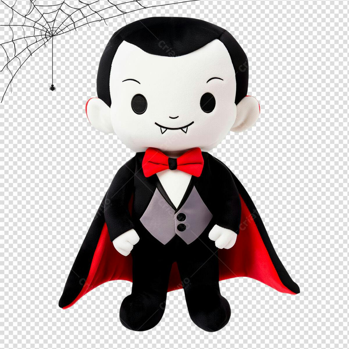 Ilustração de Drácula Fofo para o Halloween PSD Editável