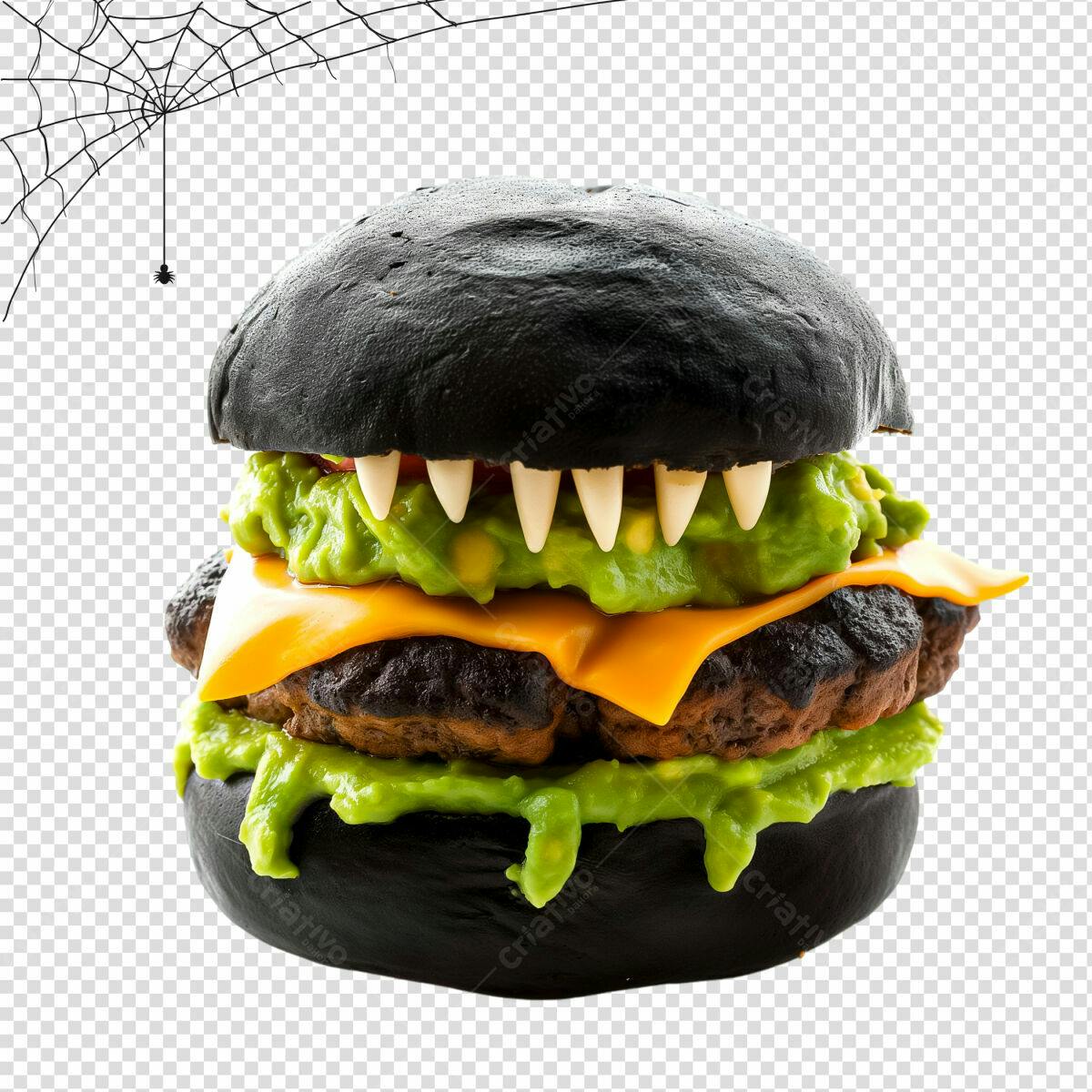 PSD de Hambúrguer Monstruoso para o Halloween