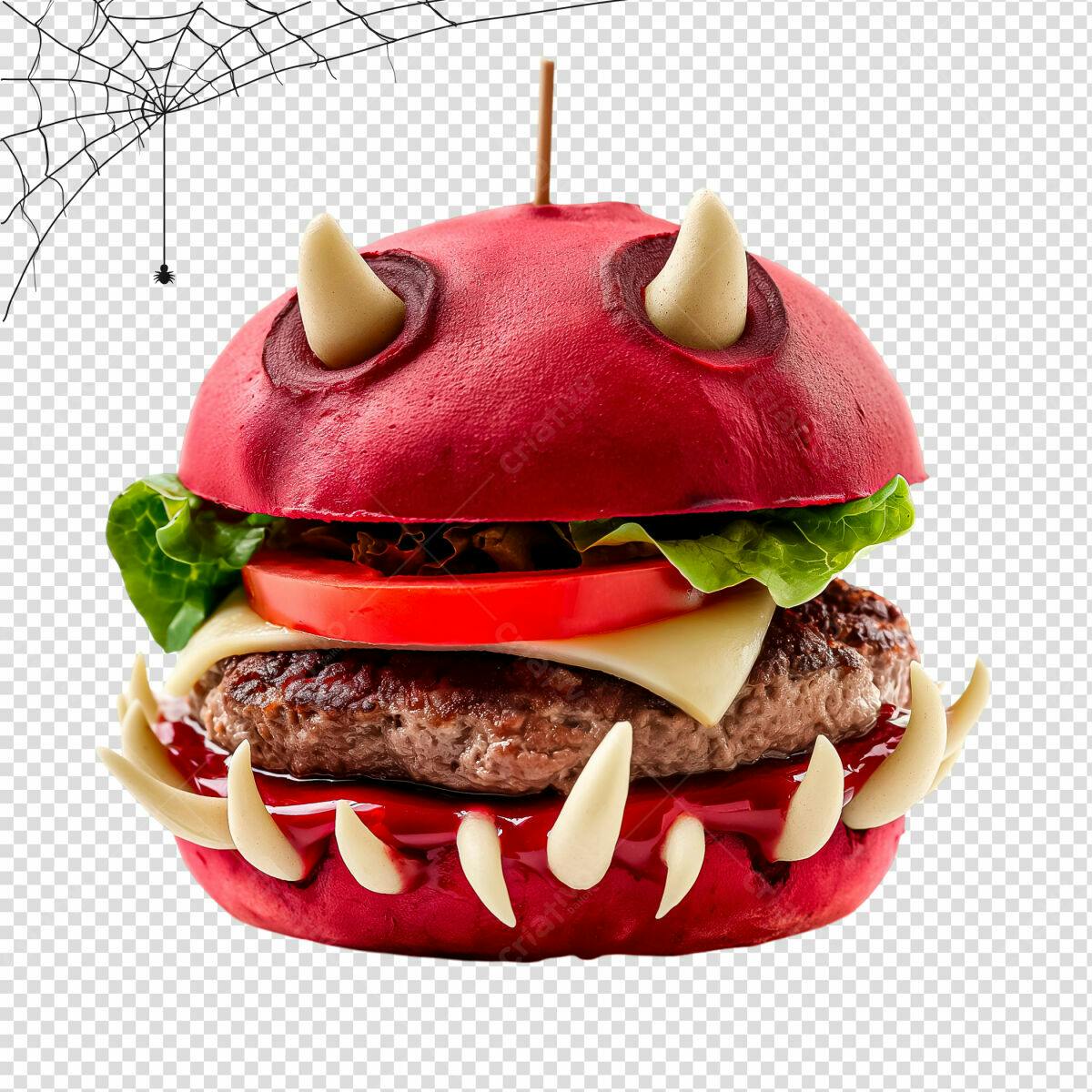 Burger Monstro Halloween PSD Editável
