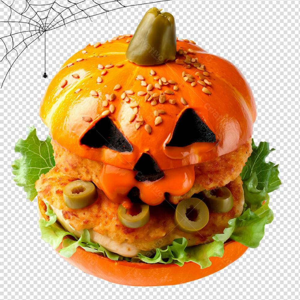 Hamburguer Para Halloween Isolado Em Um Fundo Transparente