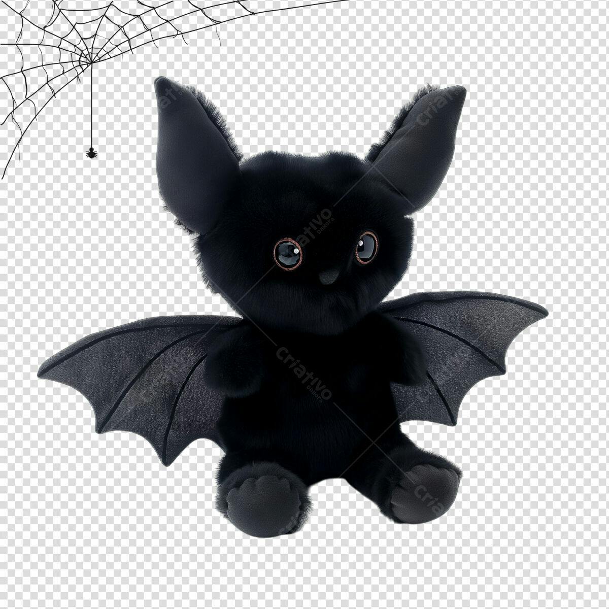 Ilustração Morcego Preto para Halloween PSD Editável