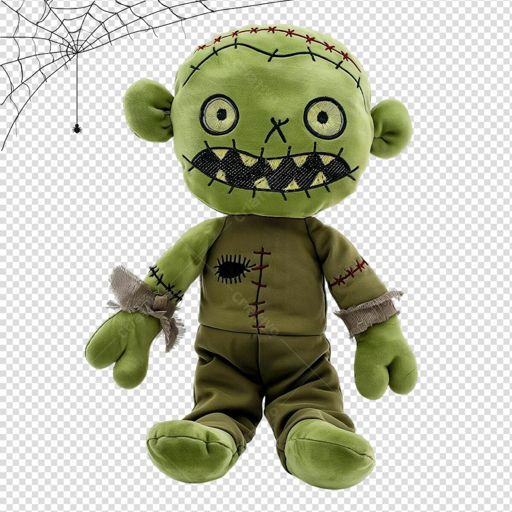 Zumbi De Pelúcia Para Halloween Isolado Em Um Fundo Transparente