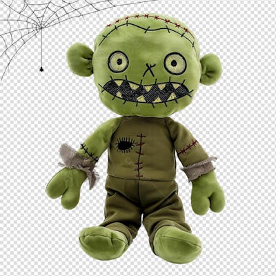 Zumbi De Pelúcia Para Halloween Isolado Em Um Fundo Transparente