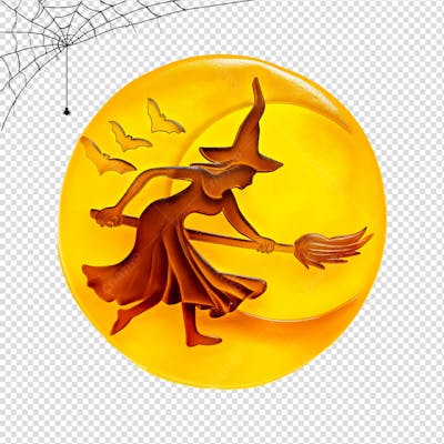 Bruxa De Goma Para Halloween Isolado Em Um Fundo Transparente