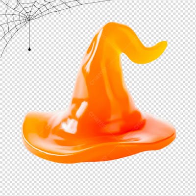 Chapéu De Bruxa De Goma Para Halloween Isolado Em Um Fundo Transparente