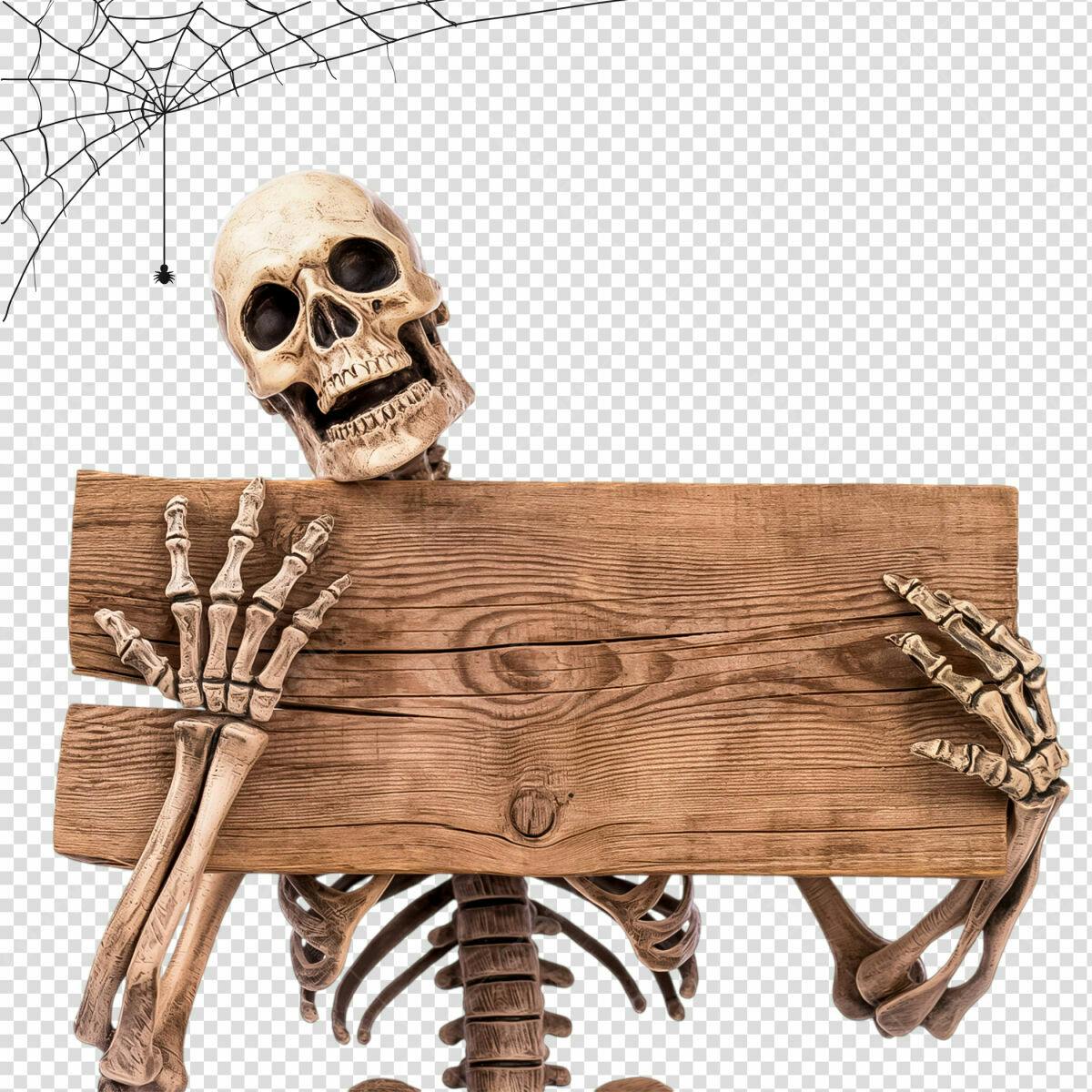 Placa de Madeira para Halloween PSD Editável