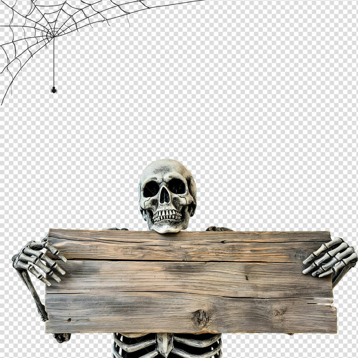 Placa de Madeira para Halloween PSD Editável