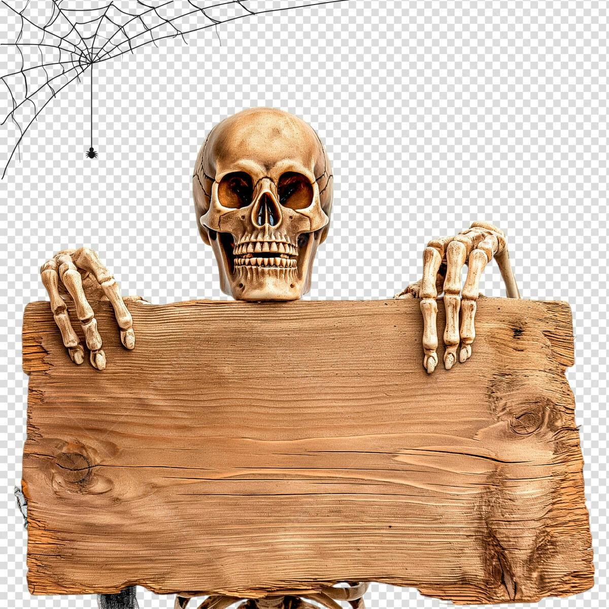 Placa de Madeira para Halloween PSD Editável