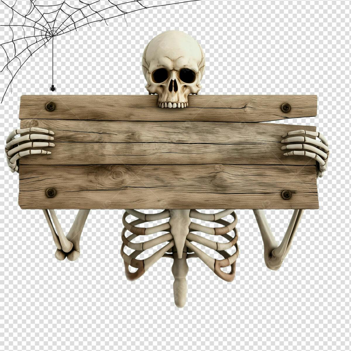 Placa de Madeira para Halloween PSD Editável