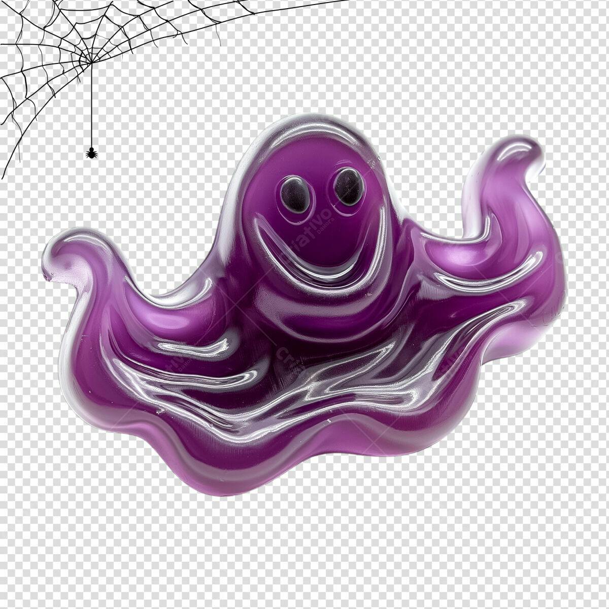 Fantasma Roxo para o Halloween PSD Editável
