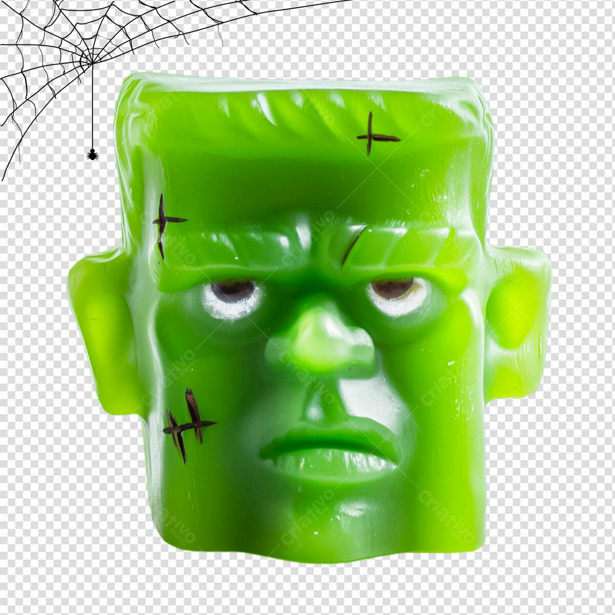 Imagem Cabeça Frankenstein Halloween PSD Editável
