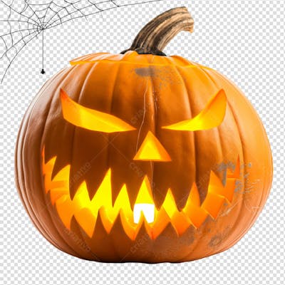 Abóbora Amaldiçoada Para Halloween Isolado Em Um Fundo Transparente