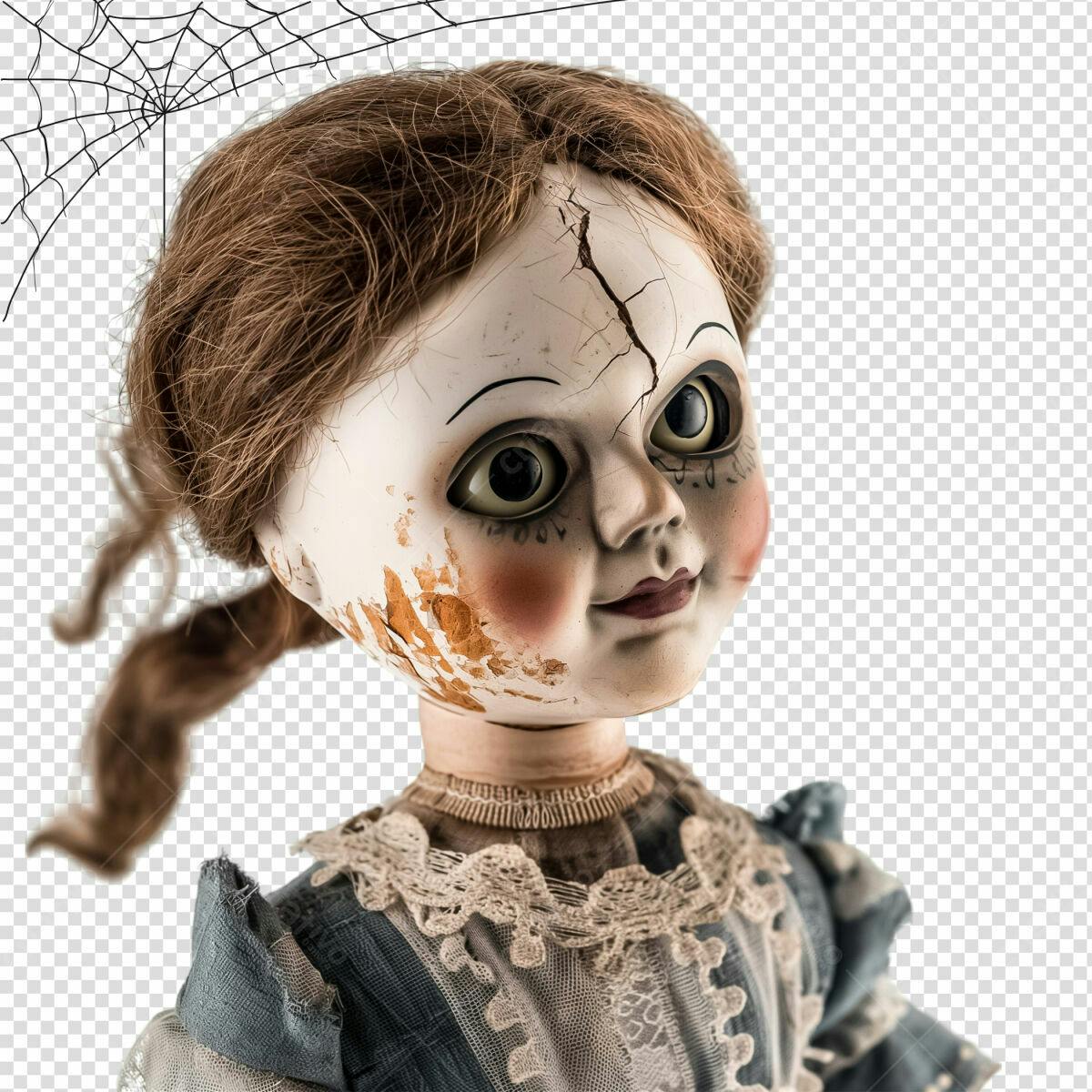 Arte de Boneca de Terror para Halloween PSD Editável