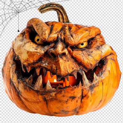 Abóbora Assustadora Para Halloween Isolado Em Um Fundo Transparente