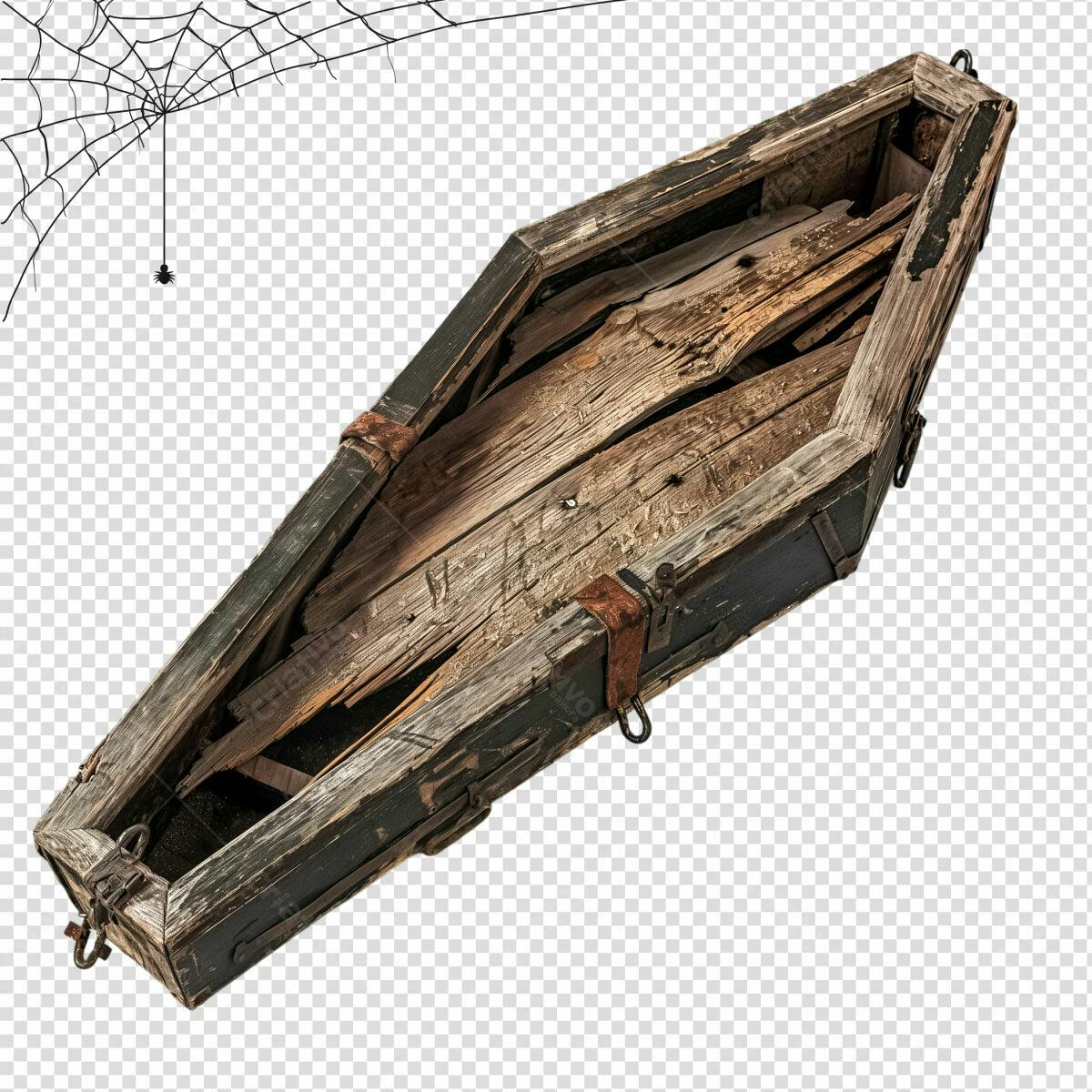 Caixão de Madeira para Halloween PSD Editável