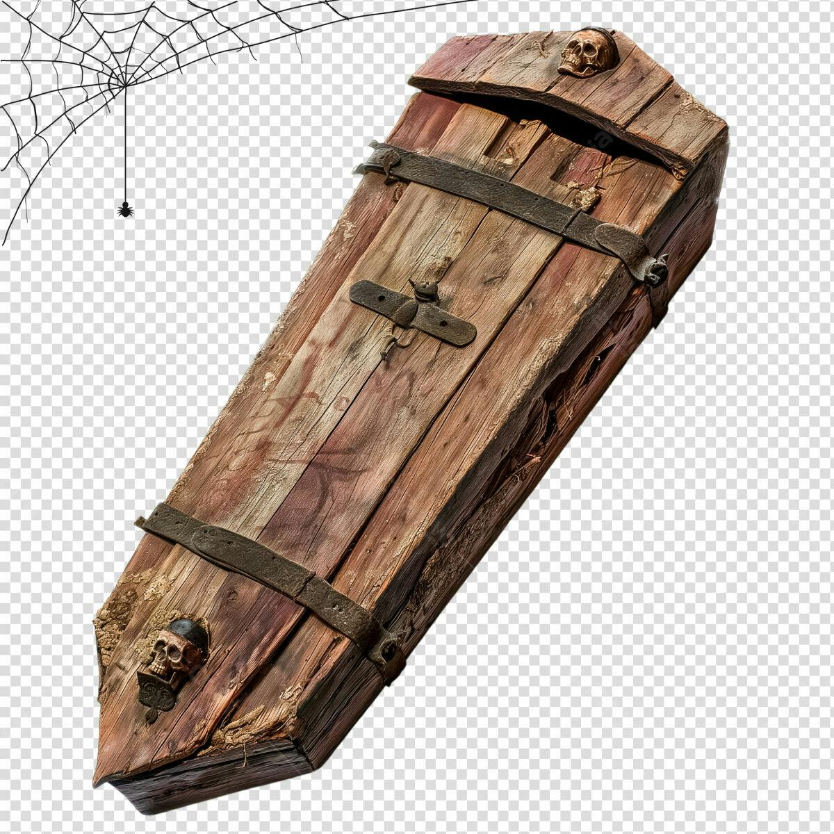 Caixão de Madeira para Halloween PSD Editável