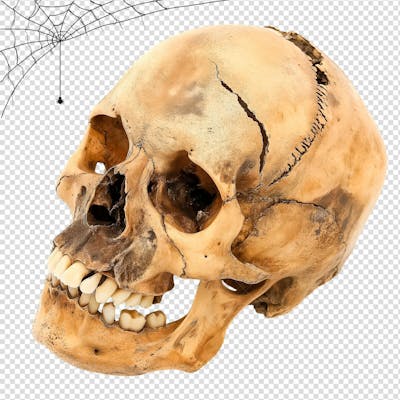 Caveira Ou Cranio Humano Para Halloween Isolado Em Um Fundo Transparente