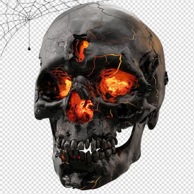 Crânio Humano Para Halloween Isolado Em Um Fundo Transparente