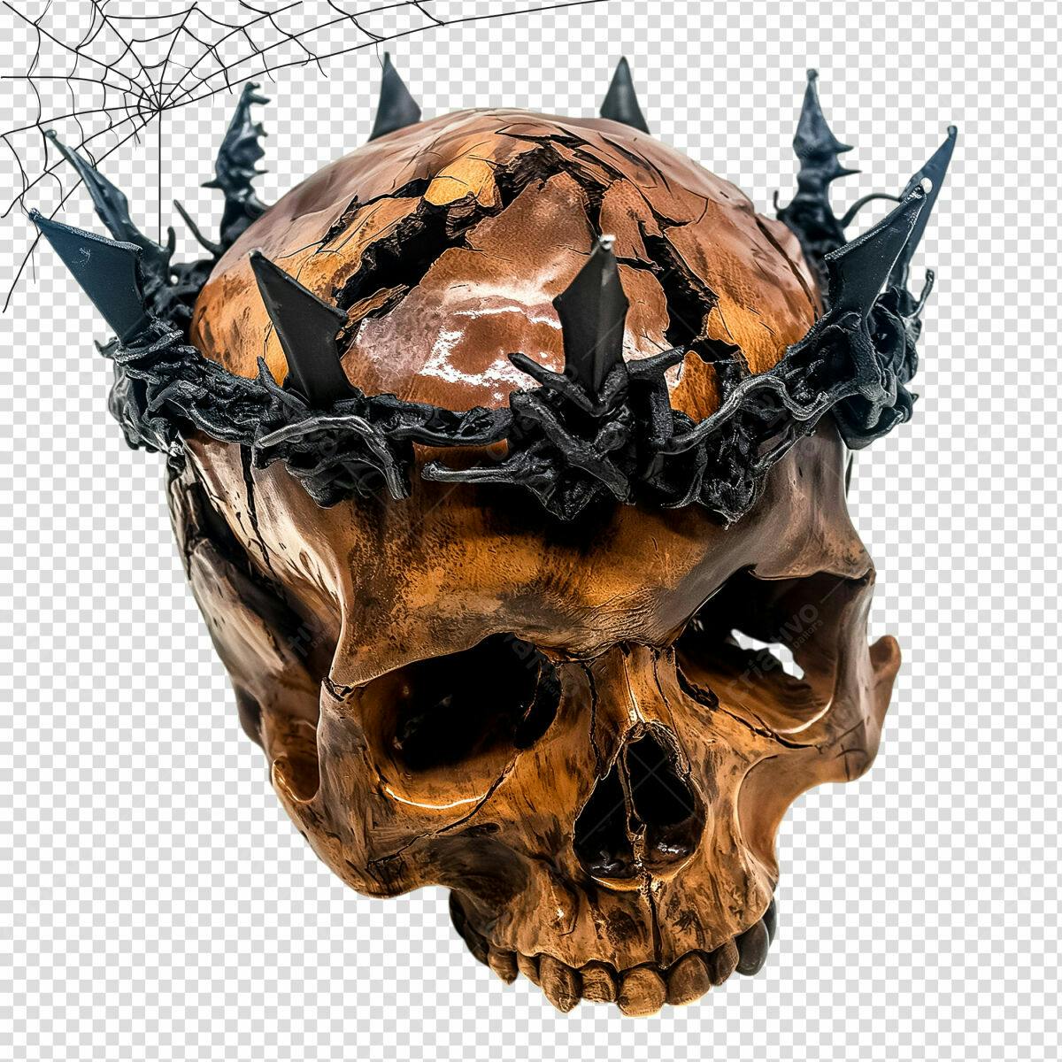 Imagem Caveira com Coroa de Espinhos PSD Editável