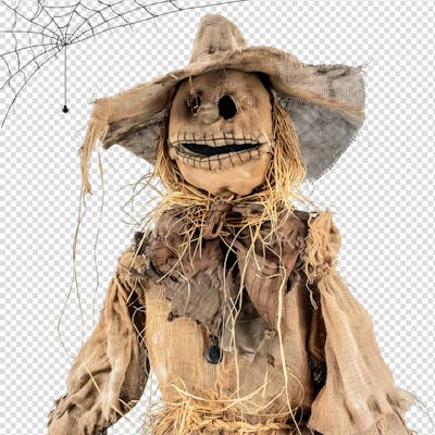Espantalho Para Halloween Isolado Em Um Fundo Transparente