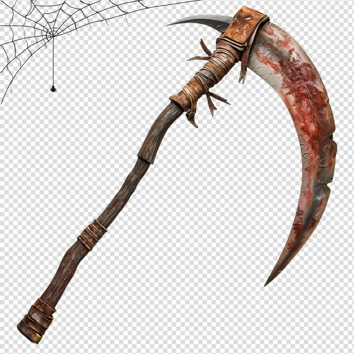 Foice Sangrenta de Halloween PSD Editável