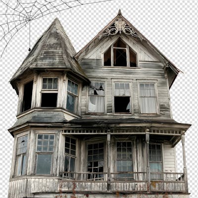 Casa Assombrada Para Halloween Isolado Sobre Um Fundo Transparente