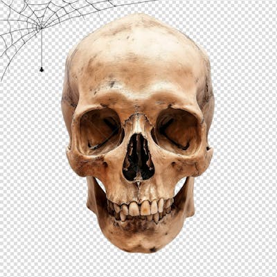 Caveira Humana Para Halloween Isolado Sobre Um Fundo Transparente