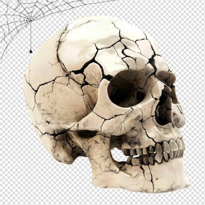 Caveira Humana Para Halloween Isolado Sobre Um Fundo Transparente