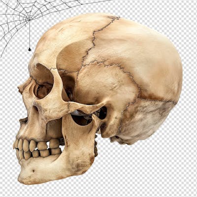 Caveira Humana Para Halloween Isolado Sobre Um Fundo Transparente
