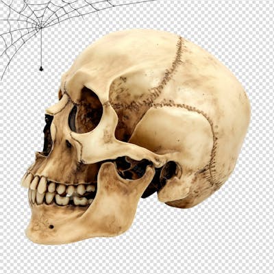 Caveira Humana Para Halloween Isolado Sobre Um Fundo Transparente